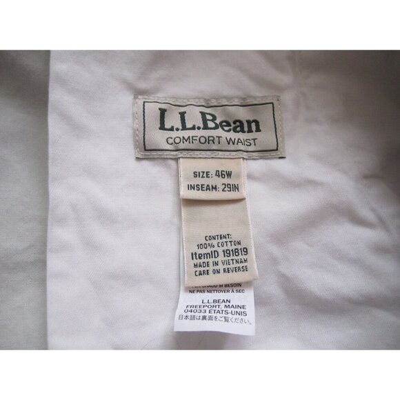 Women LL Bean Cotton Cargo 100% Cotton Khaki Pants Sz 46W x 28 in (WP260) - Picture 3 of 7
